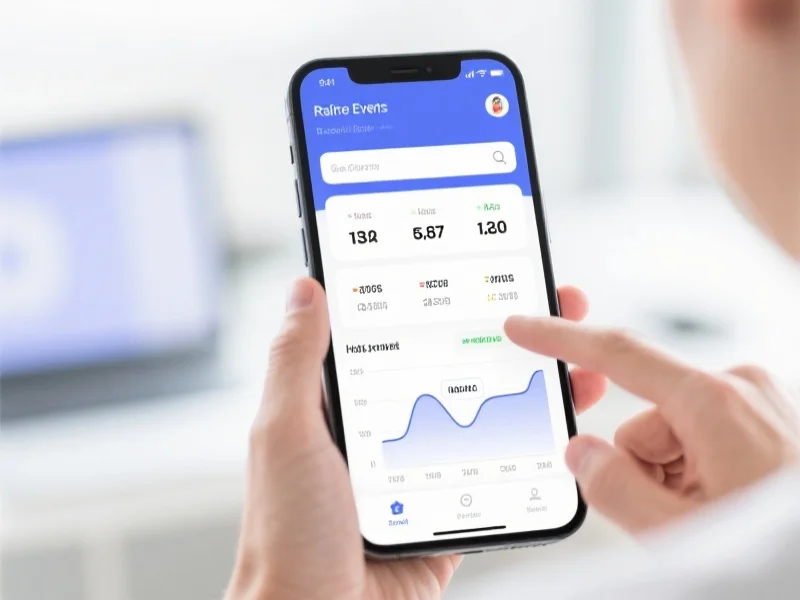 用户在智能手机上查询实时结果的界面